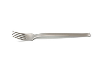 stainless steel metal fork isolated on white background
