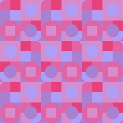 Beautiful of Colorful Square and Circle, Repeated, Abstract, Illustrator Pattern Wallpaper. Image for Printing on Paper, Wallpaper or Background, Covers, Fabrics