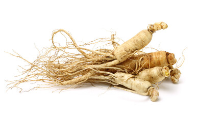 ginseng isolated on wood background