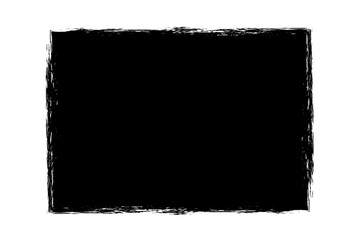 Black Grunge Brush Frame Isolated On White Background. Vector