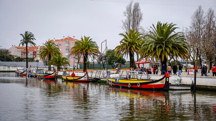 Fototapeta na wymiar view of the canals of the city of Aveiro in Portugal