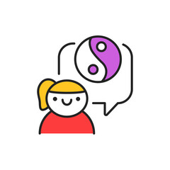 Children's psychology color line icon. Pictogram for web page, mobile app, promo.
