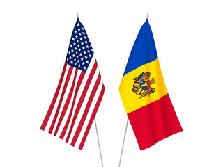 America and Moldova flags