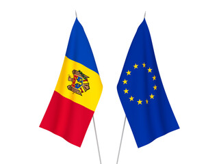 European Union and Moldova flags