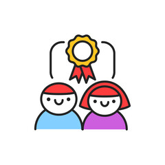Leadership training color line icon. Pictogram for web page, mobile app, promo.