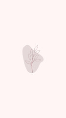 social media story highlight. Hand drawn templat. Doodle flowers simple vector icon