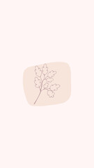 social media story highlight. Doodle flowers simple vector icon