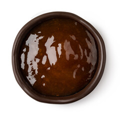glass bowl of apricot jam