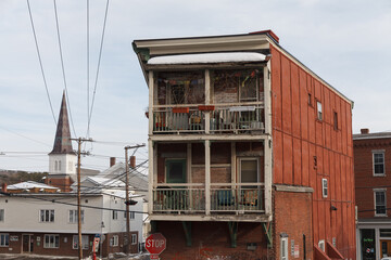 MONTPELIER, VERMONT, USA - FEBRUARY, 20, 2020: City view of the capital city of Vermont in the winter