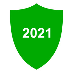 Jahr 2021 und Schild