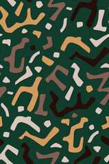 Abstract African Ethnic Random Shapes Pattern Design Trendy Fashion Colors Perfect for Interior Design