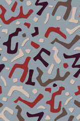 Abstract African Ethnic Random Shapes Pattern Design Trendy Fashion Colors Perfect for Interior Design
