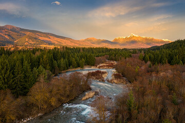 Krivan shield with Bela river in autumn colors