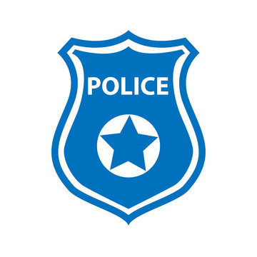 police badge icon on white background. police sign. police shield symbol. flat style.