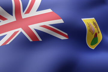 Turks and Caicos Islands flag waving