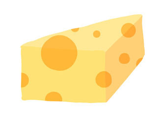 エメンタールチーズ（穴あきチーズ）のイラスト