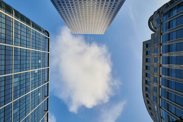 sky photography with skyscrapers
