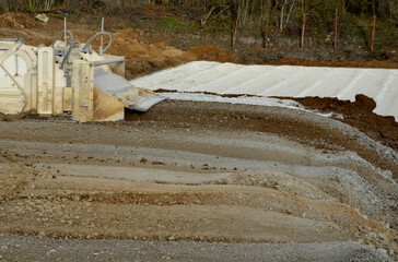 stabilization of soils Unsuitable soils in construction are stabilized by mixing a bulldozer by...