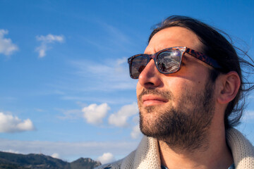 photograph of a man with sunglasses