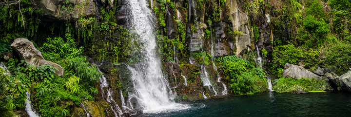 Waterfall of Bassin des Aigrettes in Saint-Gilles on Reunion Island