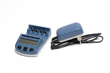 charger with display for AA and AAA battery types isolated on a white background