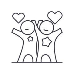 Cheer icon, linear isolated illustration, thin line vector, web design sign, outline concept symbol with editable stroke on white background.