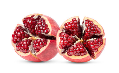 Pomegranate on white background