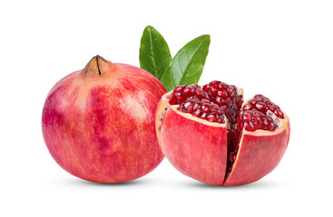 Pomegranate on wite background