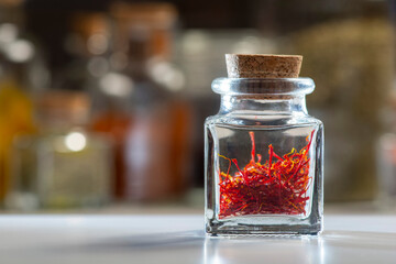 Saffron in tiny jar.