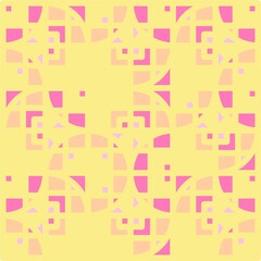 Beautiful of Colorful Geometric Pattern Square and Semi- Circle, Repeated, Abstract, Illustrator Pattern Wallpaper. Image for Printing on Paper, Wallpaper or Background, Covers, Fabrics