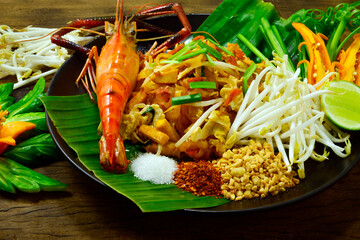 Pad Thai is a Thai Noodle stir fried with Shrimp