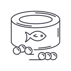 Caviar icon, linear isolated illustration, thin line vector, web design sign, outline concept symbol with editable stroke on white background.