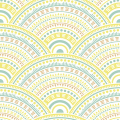 Ethnic circle shapes seamless geometric pattern.