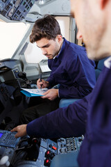 a passenger in aircraft simulator