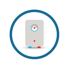 Energy Efficient Water boiler equipment. Vector icon.