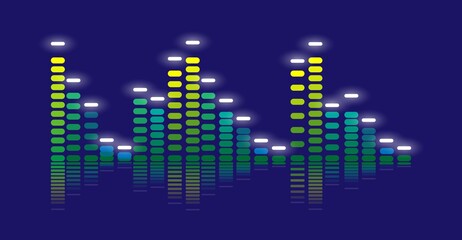 Sound wave equalizer design with reflection isolated on dark