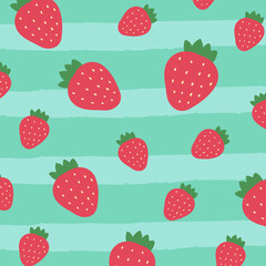 Pattern Cute Strawberry Fruit	