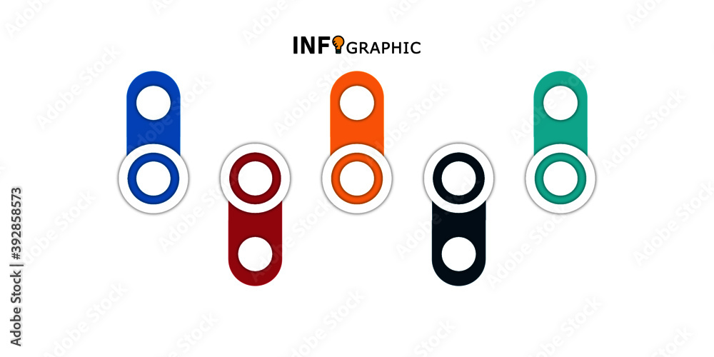 Wall mural infographic text box element can be used to create option, steps, and in banners.