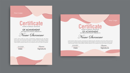 Unique certificate using a pastel color theme