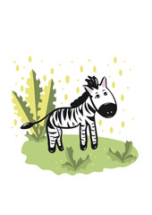 Flat illustration. An isolated animal for children concept. For teachers, apparel, stationery, accessories, postcards.  