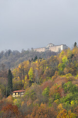 Naklejka premium The Sanctuary of Graglia, a well-known place of worship and relaxation in the Biella area