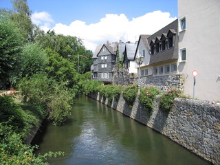 Fototapeta na wymiar Mühlgraben in Wetzlar an der Lahn in Hessen