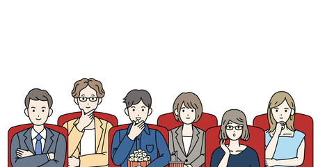 映画館　映画を観る人々