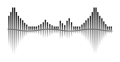 Audio music vibration playback isolated on white background