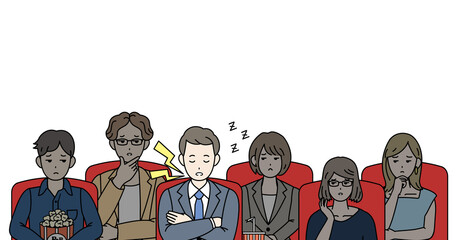 映画館　映画を観る人々　マナー　騒音