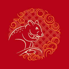 Chinese zodiac symbol of the year of the rat. The symbol of the eastern horoscope.