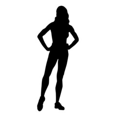 Fototapeta na wymiar Silhouette Of Fitness Women