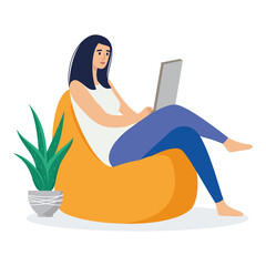 Freelancer woman work at home