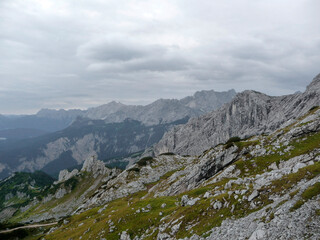 Fototapeta na wymiar Alpspitze via ferrata mountain in Garmisch-Partenkirchen, Bavaria, Germany