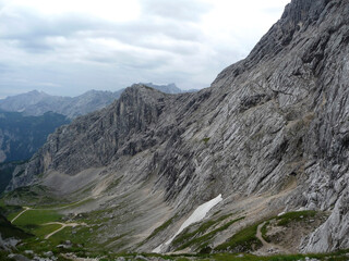 View from mountain Alpspitze in Garmisch-Partenkirchen, Bavaria, Germany
